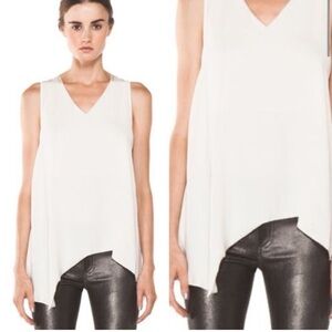Rag & Bone ivory asymmetrical Deeba tank top